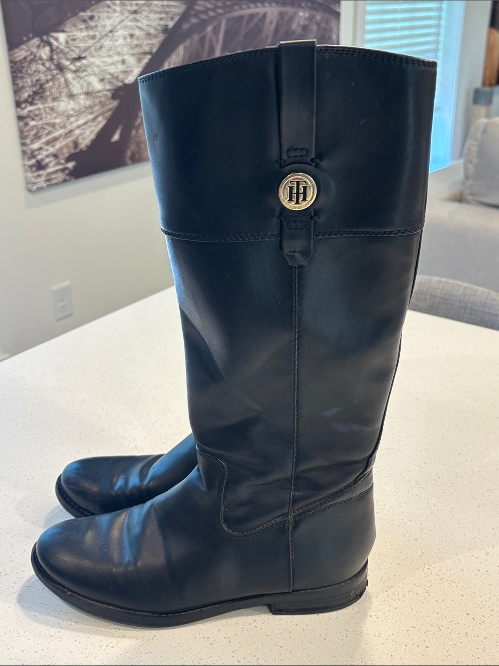 Tommy Hilfiger Women’s Shano Equestrian Riding Boots - Black, Size 8